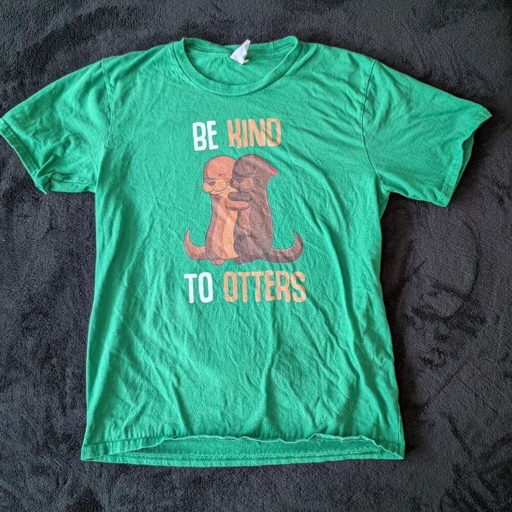 Otters Nature Wildlife Eco Women's Granola Crunchy Green T-shirt Youth Large